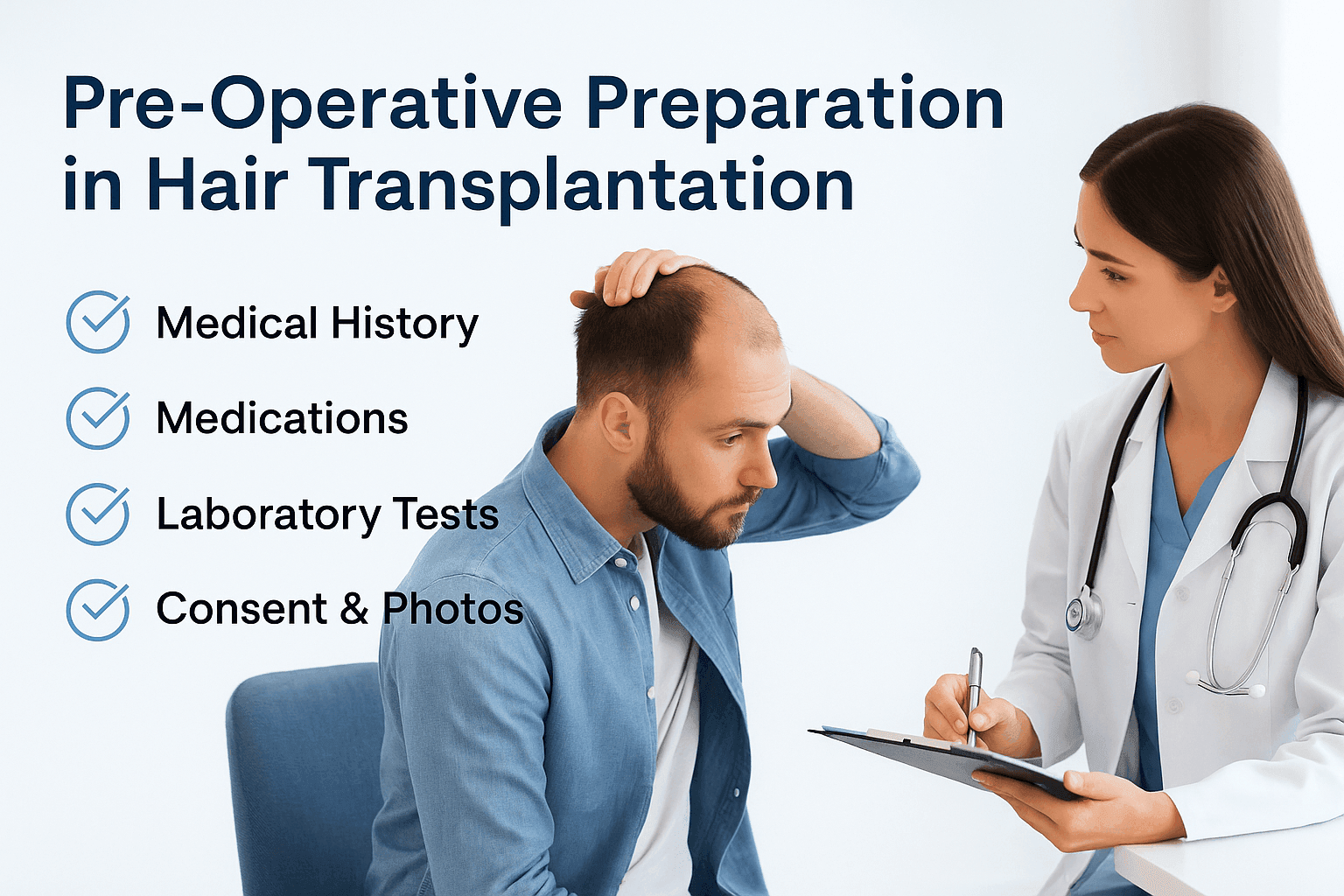 Pre-Operative Preparation in Hair Transplantation checklists and steps